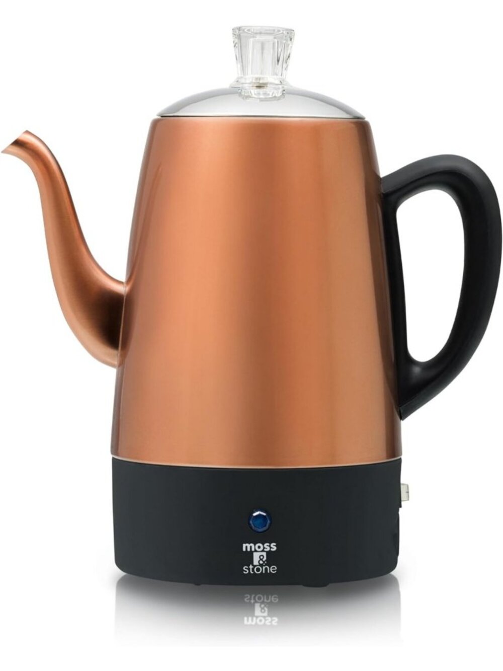10-Cup Copper Electric Percolator Coffee Pot - Stainless Steel, Fast Brewing
